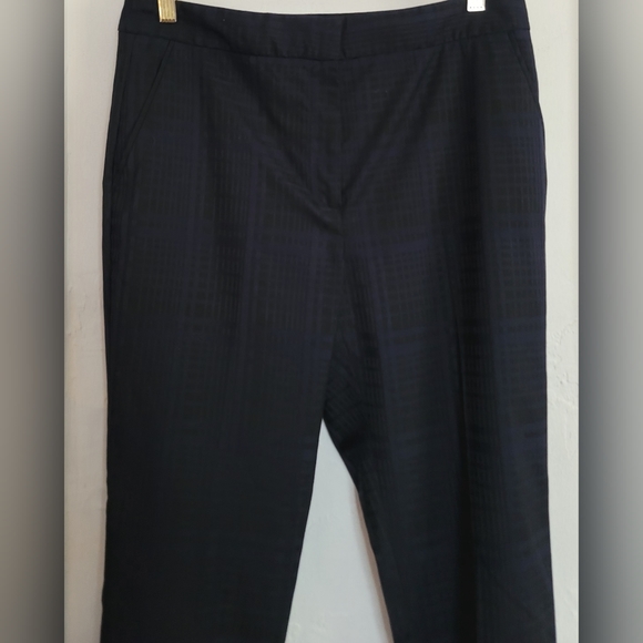 Reiss Navy Blue Plaid Margot Tapered Leg  Stretch Ankle Pants Size 8 - Picture 7 of 16